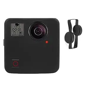 Action Pro Silicone Rubber Protective Housing Case Skins Protector Cover with Camera Lens Cap Cover Compatible with GoPro Fusion 360 Degree Action Camera