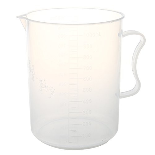 SODIAL(R) 1000ml Transparenten Kunststoffbecher Messbecher Mit Griff