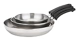sarten acero inoxidable amazon Cacerolas apilables y sartenes diseñados con asas entrelazadas para que las sartenes no toquen cuando se apilan juntas y protegen tus utensilios de cocina.