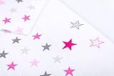 Amilian Baby Bettwäsche Design: Sternchen Groß Rosa, 80x80 cm + 35x40 cm