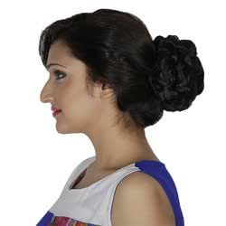 Style In Fancy Highlighted Messy Curly Hair Bun Gj Vd Dark