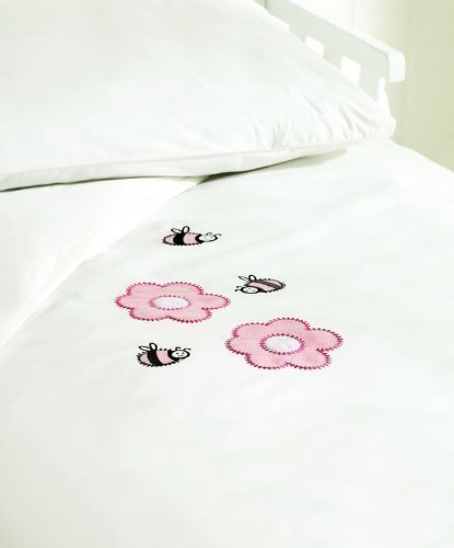 Saplings Pinkie Bee Cot / Junior Bed Duvet Cover & Pillow Case Set