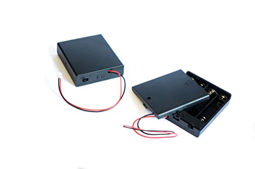 2 x Digislider 4 AA battery holder with PH2.0-2P connector and On/Off Switch | for CCTV, DIY, Arduinos, motors, solenoids, LED strips | Hard durable plastic (4AA PH2 - 2 pcs)