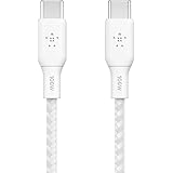 Belkin USB-C to USB-C Braided 6.6 feet (2 meters) 100W PD, Fast Charge and Sync Type C Cable for iPhone 15 Series, Macbook, U