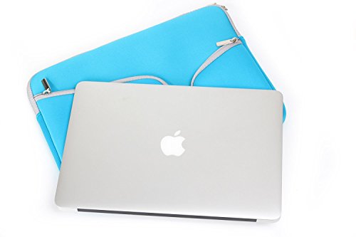 Evershop® Reißverschluss Aktenkoffer Handtaschen Hülsen Beutel Abdeckungs Fall für Macbook Air,Pro & Universal Laptop (15 Zoll,Blau) - 5