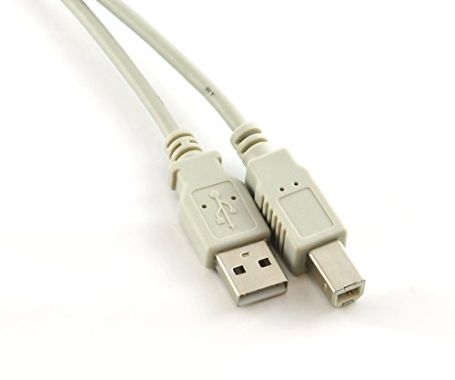 RHOMBUTECH® – 10m Premium USB 2.0 Hi-Speed Kabel A/B, Druckerkabel/Verbindungskabel, USB A-Stecker auf USB B-Stecker, hochwertige Verarbeitung, doppelt geschirmt für passgenaue Steckverbindung (10m, grau) - 2
