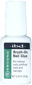 IBD 5 Second Brush On Nail Glue for Natural Nails, Artificial Nails &amp; Nail Tips 0.20oz/6g