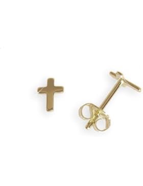 Ohrstecker per Stück echt 14 Karat Gold 585 Kreuz 8x6mm (Art.602062/811019)