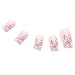 FACILLA® 24pcs Butterfly Pink White Manicure French Acrylic False Nail Art Tips