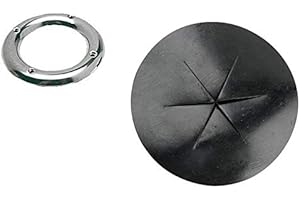 PARACHINISHOP GHIERA PASSACAVO Inox 90 MM E Guarnizione Nera in PVC Accessori Barca Nautica