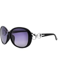 VeBrellen Lujo transparente gafas de sol polarizadas Gafas retro Mujer de los anteojos UV400 (Black, 60)