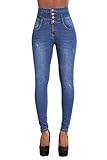vaqueros push up primark Este súper jeans ajustados de cintura alta con 4 botones. Con banda elástica en cada lado. Esto permite un firme agarre en tu cintura.