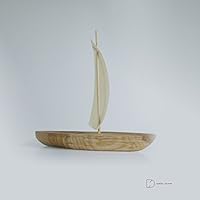 Deko Boot Segelboot Segelschiff Schiff Schiffchen Eichenholz Skulptur Deko dekorativ maritim Yacht Jolle Regatta Segelclub - maritime Dekoration Ostsee - Hochzeitsgeschenk Geburtstagsgeschenk Holzdeko