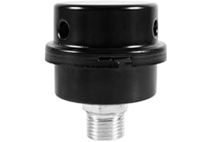 ‎WALFRONT Filtr tłumika sprężonego powietrza, przyłącze gwintowane 1/2", tłumik kompresora, czarny metalowy filtr ssący, filtr powietrza kompresora 1/2 cala