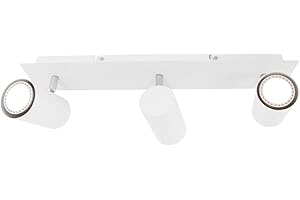 ‎TRIO LEUCHTEN Trio Leuchten Balken in Metall weiß, Spotbalken 3-flammig, exklusiv 3xGU10, Länge: 48 cm 802400301, Weiß Matt