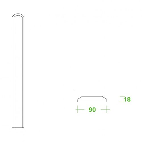 Zaunlatten für Holzzaun (5 Stück) – Douglasie – 4090/43 DO (18x950x90mm) - 3
