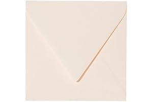 ‎PAPER24 25 Briefumschläge quadratisch 155x155 mm, 120 g/qm, Umschläge 155x155 mm in Creme