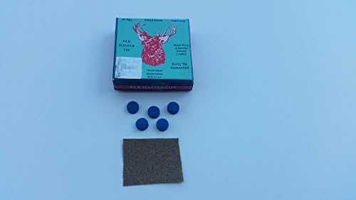 5 X 13mm Tweeten ELKMASTER Leather Snooker Pool Cue Tips - FREE Sandpaper