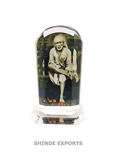 SHINDE EXPORTS sai Baba Acrylic car Dashboard Idol Cum Desk Stand 3.5 inches