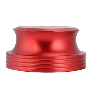 Vikye Durable Disc Stabilizer, Aluminum Superfine Fiber Record Weight Clamp for LP Vinyl Metal Disc Stabilizer, Metal Record Stabilizer(red)
