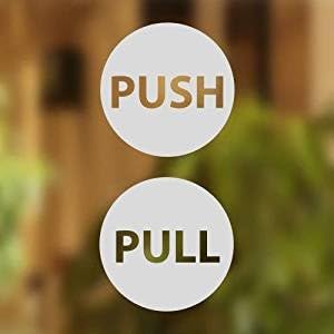 Pull Push Door 13cm Stickers Shop Window Salon Cafe Restaurant Office Vinyl Sign