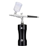 Seesii Kit Aérographe Compresseur d'air Rechargeable sans Fil à Double Action pour Maquillage, Loisirs, Bricolage, Décorer des Gâteaux, Tatouage