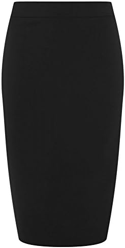 Collectif Clothing Polly Plain Bengaline Pencil Skirt Black Size 12