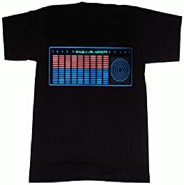 Car Radio Stereo Style Sound Reactive Equalizer EL Flashing T-Shirt - Size X-Large