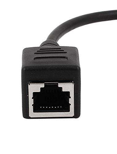 sourcingmap® 2Stück 30cm Ethernet LAN Stecker Buchse RJ45 Netzwerk Kabel Erweiterung Schnur - 2