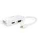 Produktbild Swees® 3in1 Mini Display Port zu VGA + HDMI + DVI Adapter Konverter Kabel für Apple MacBook, MacBook Air, MacBook Pro, iMac, Mac mini, Microsoft Surface Pro 1 2 3, Lenovo Thinkpad X1/ Carbon/ Touch/ Helix usw - Weiß