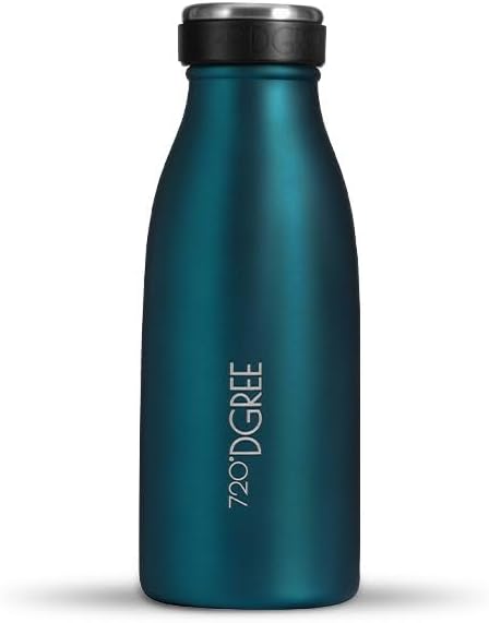 720°DGREE Botella Agua Acero Inoxidable “milkyBottle“ – 350ml - Sin BPA Free, Antigoteo y Prueba de Fugas - Frasco térmico, Cantimplora Aislada - Bebida con Gas, Deporte, Escuela, Gimnasio, Exteriore - 1