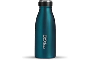 720°DGREE Botella Agua Acero Inoxidable “milkyBottle“ – 350ml - Sin BPA Free, Antigoteo y Prueba de Fugas - Frasco térmico, Cantimplora Aislada - Bebida con Gas, Deporte, Escuela, Gimnasio, Exteriore