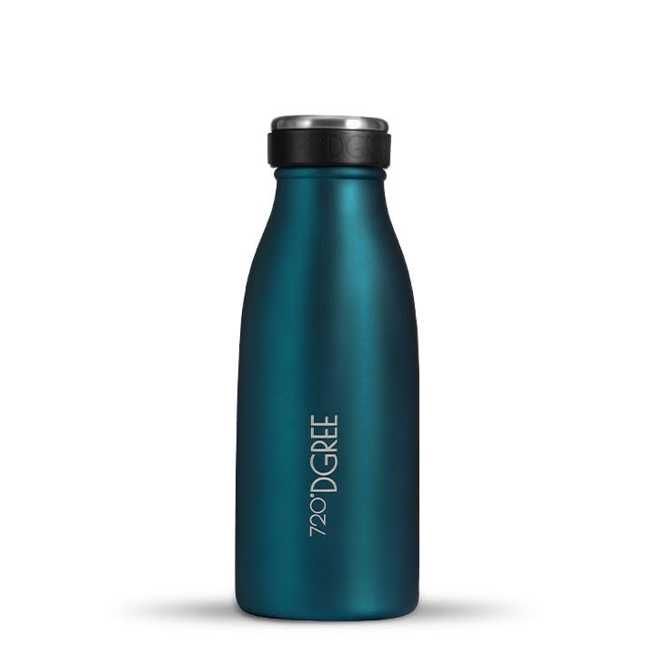720°DGREE Botella Agua Acero Inoxidable “milkyBottle“ – 350ml - Sin BPA Free, Antigoteo y Prueba de Fugas - Frasco térmico, Cantimplora Aislada - Bebida con Gas, Deporte, Escuela, Gimnasio, Exteriore - 1