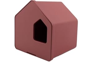 Point-Virgule Nichoir Oiseaux Exterieur, Vintage Marron, Ouverture 34mm, 16x13x16cm