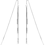 Good dress S925 Silber Ohr Draht Mode Trend Su Lange Ohr Kette Ohrringe Ohrringe Weiblichen Silber Schmuck, S925 Silberschlangenknochen