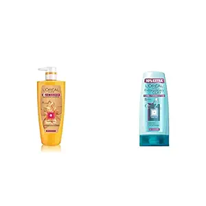 LOreal Paris 6 Oil Nourish Shampoo, 640ml (With 10% Extra) & LOreal Paris Extraordinary Clay Conditioner, 175ml (With 10% Extra)