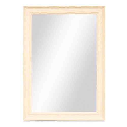 Wand-Spiegel 24x34 cm im Holzrahmen Skandinavisches Design Weiss / Spiegelfläche 20x30 cm