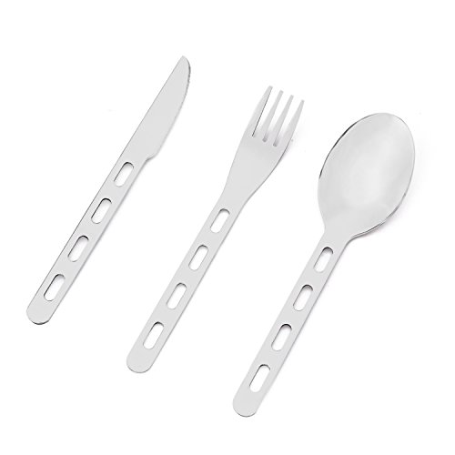 OUTDOOR FREAKZ Deluxe Outdoor Reisebesteck und Campingbesteck aus Edelstahl mit Neoprenhülle - 5