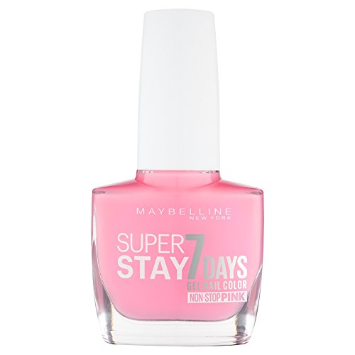 Maybelline New York Make-Up Superstay Nailpolish Forever Strong 7 Days Finish Gel Nagellack Flushed Pink / Non-Stop Pink Farblack mit ultra starkem Halt ohne UV Lampe in intensivem Rosa, 1 x 10 ml