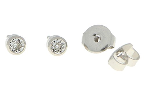 Premières boucles d'oreilles en acier chirurgical stérile avec pierre transparente