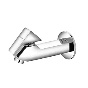 Plantex PRI-302 Pure Brass Prima Chrome Finish Long Bib Body Quarter Turn Tap for Bathroom and Kitchen Sink/Wash Basin with Wall Flange (Silver)