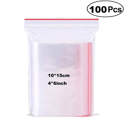 Bolsas de plástico resellables/bolsa sellada/bolsa de almacenamiento/Bolsas Zip Food Bag/Self-styled Mouth comida Mano con Cremallera/se aplican a diversos artículos del hogar(10 * 15cm)100pcs