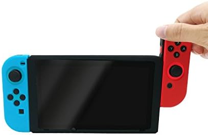 Nintendo Switch Silicone Case, HanXiang Soft Anti-slip Silicone Protective Case for Nintendo Switch (Blue &amp; Red)