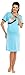 Zeta Ville Nursing Nightdress Robe Labour Hospital Gown MIX & MATCH 393c (Nightdress - Light Blue, UK 8/10, S)