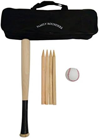 Funmate Deluxe Traditional Wooden Rounders Set In Oxford Fabric Carry Bag