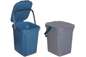 Solent Plastics 10 Litre Organic Waste Food Compost Caddy with Handle (Grey)