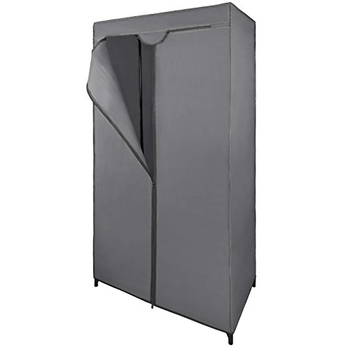 Mobiler Stoffschrank Faltschrank KLAUS 75 x 50 x 160 cm von BB Sport, Farbe:Steingrau