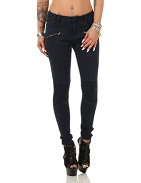 5755 Fashion4Young Damen Jeans Röhrenjeans Hose Stretch-Denim Skinny Röhre Damenjeans Slimline
