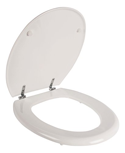 WC-Sitz Zamora weiß | Toilettensitz | WC-Brille aus Holz | Mit Active-Clean-Beschichtung | Klobrille mit Edelstahl-Scharnier | Fast-Fix-Schnellbefestigung | Toilettendeckel | Klodeckel | WC Deckel - 5