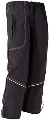 PlaygroundStyle Kids Soft Shell Outdoor Trousers For Boys and Girls Children's Outdoor Clothing School Uniform Playground Style (Black, 104cm (Age 3-4years))